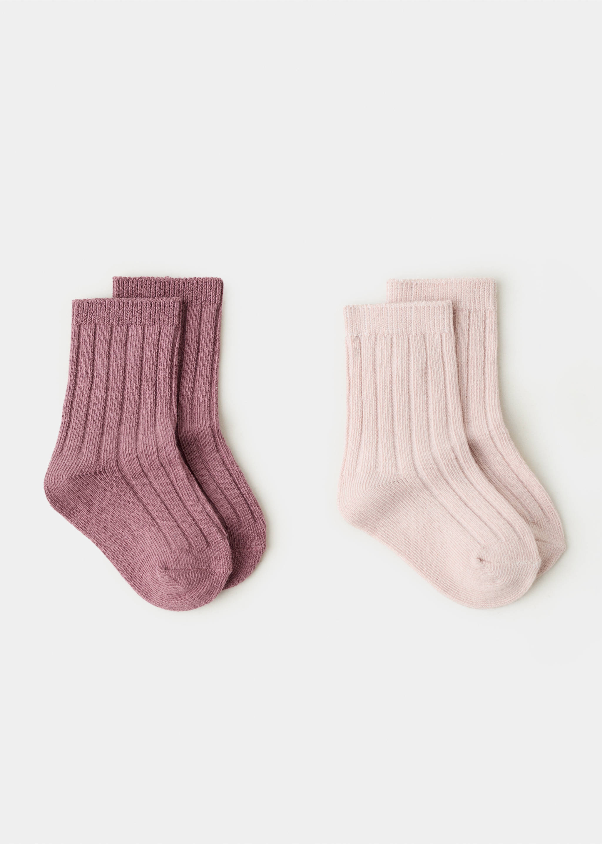 2 pack knee-length ribbed socks - Article without model, Pink. Ref: 27021311-00.