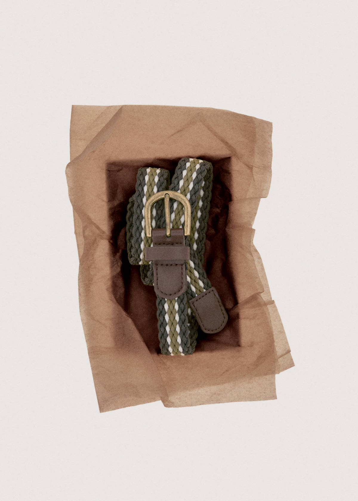Braided belt — Khaki