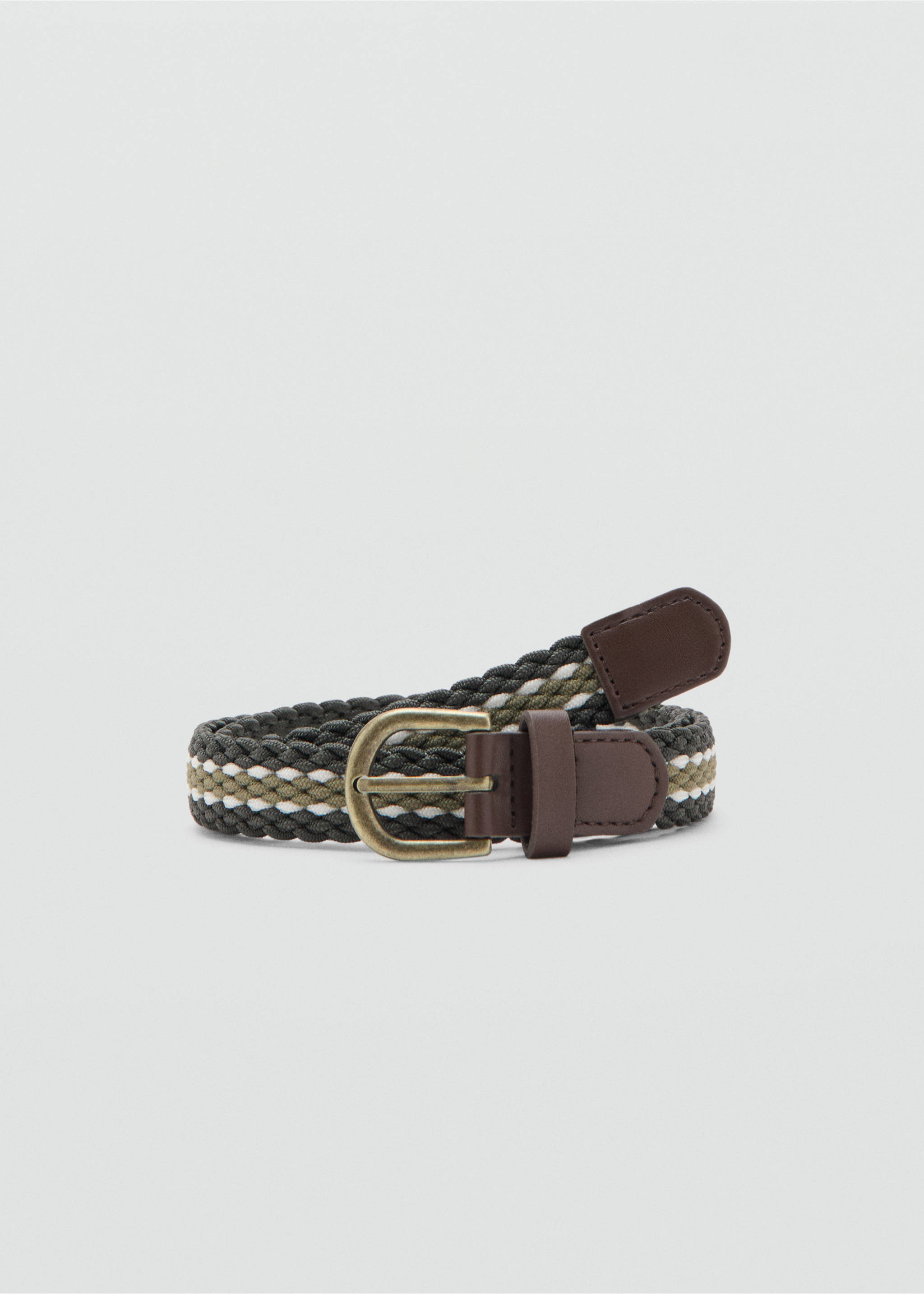 Cinturón trenzado - Artículo sin modelo, Khaki. Ref: 27021315-00.