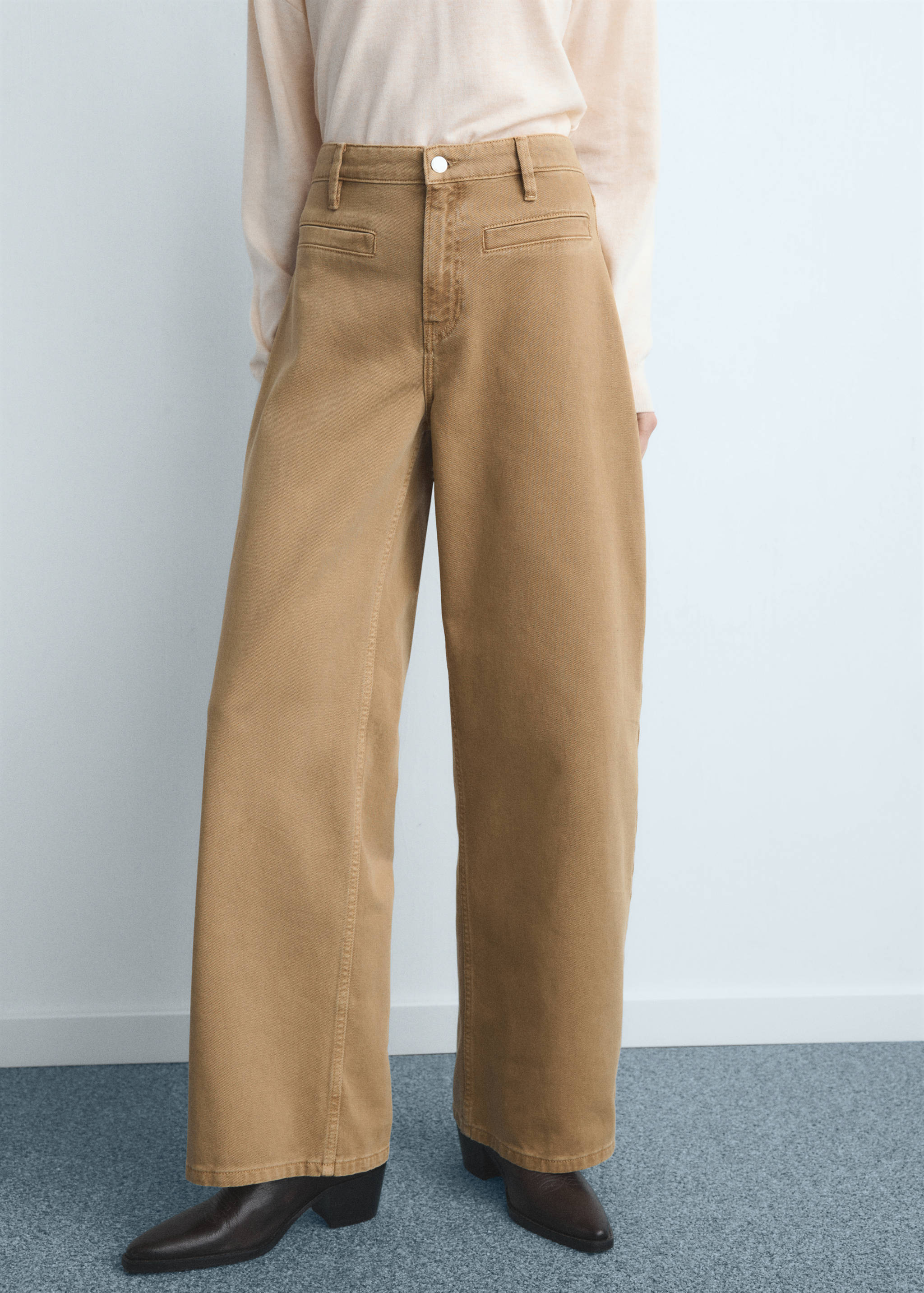 Balloon jeans with welt pockets - Medium plane