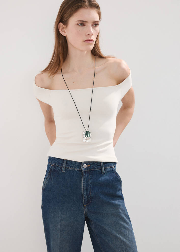 Wide leg mid-rise jeans — Dark Blue