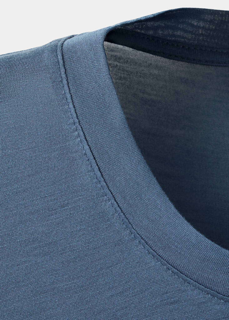 Short-sleeved micro-modal pyjama top — Blue