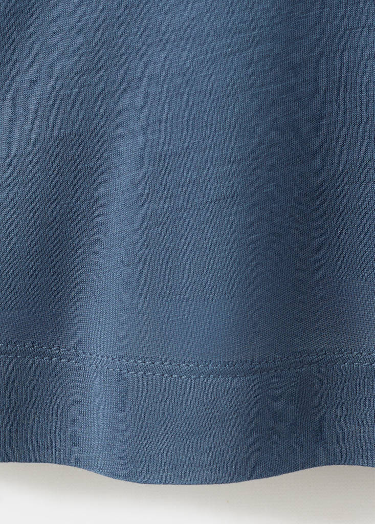 Short-sleeved micro-modal pyjama top — Blue