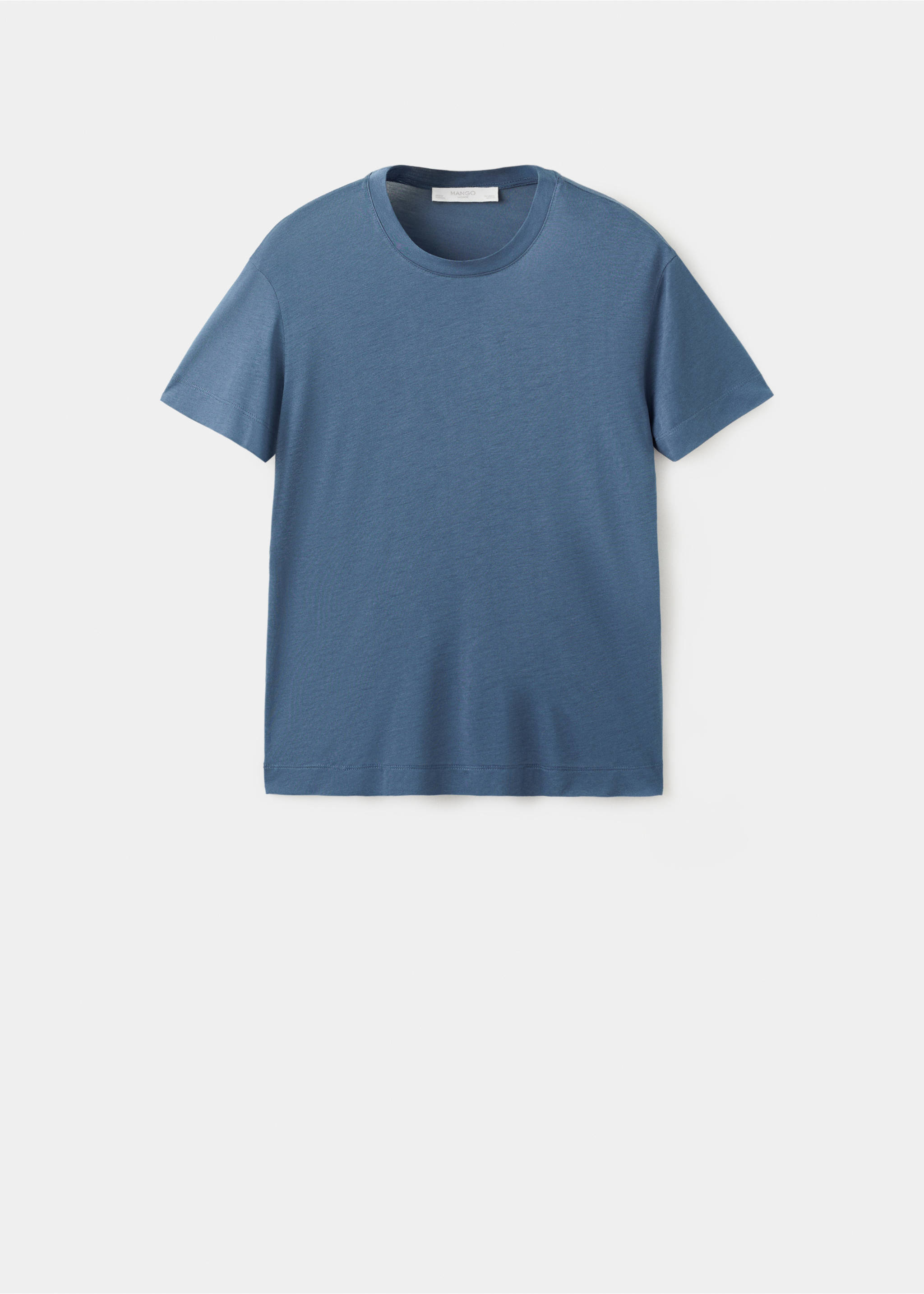 Short-sleeved micro-modal pyjama top - Article without model, Blue. Ref: 27021320-00.