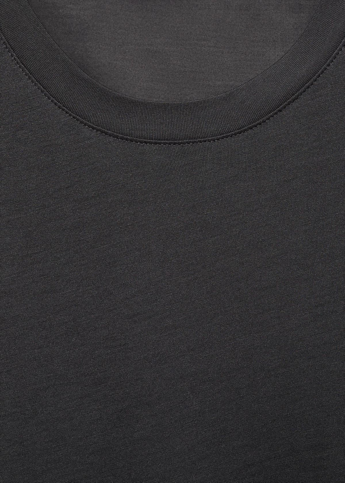 Short-sleeved micro-modal pyjama top — Charcoal