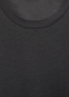 Short-sleeved micro-modal pyjama top — Charcoal 7