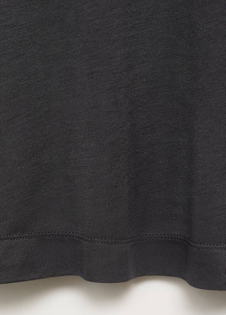 Short-sleeved micro-modal pyjama top — Charcoal
