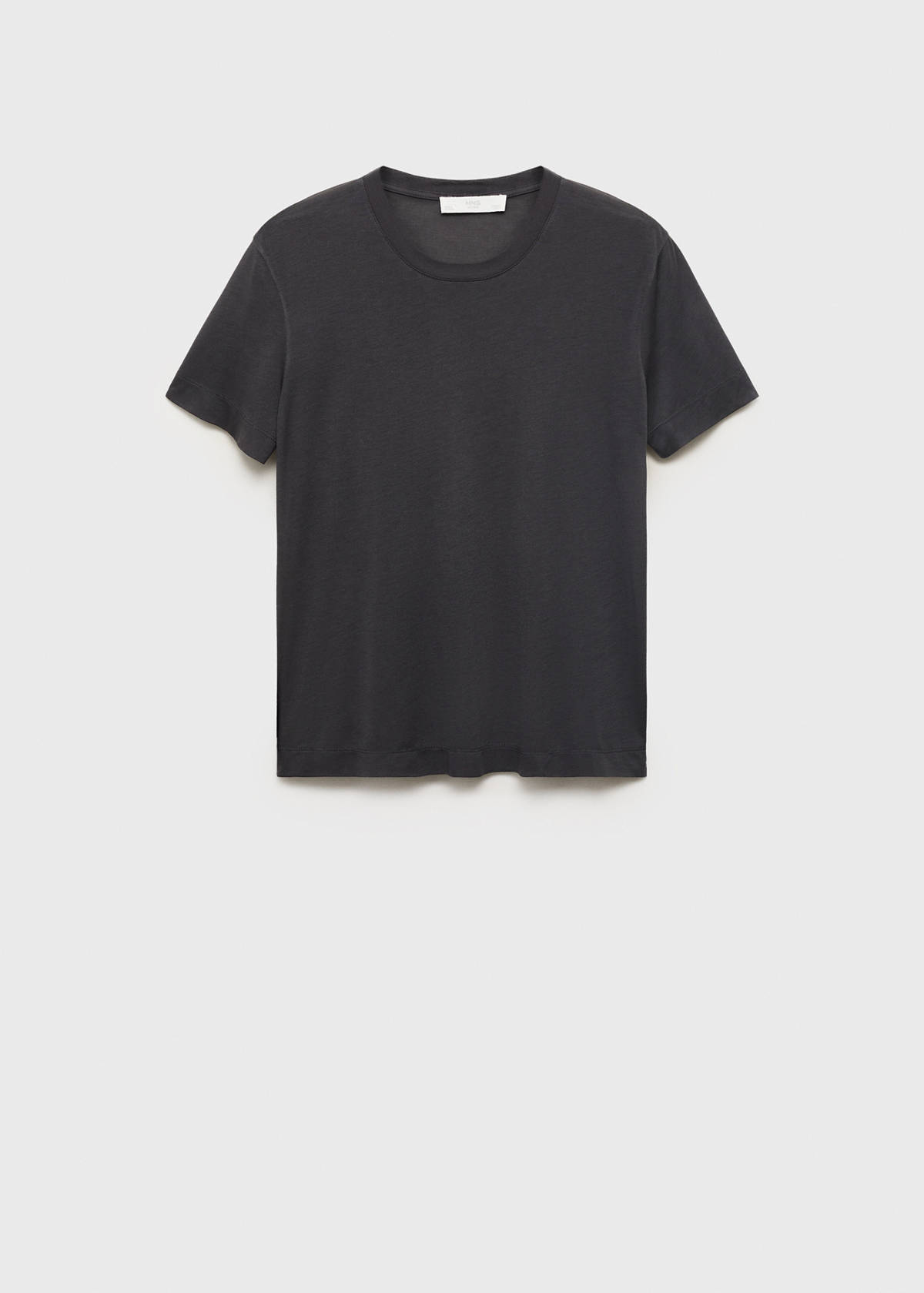 Short-sleeved micro-modal pyjama top — Charcoal