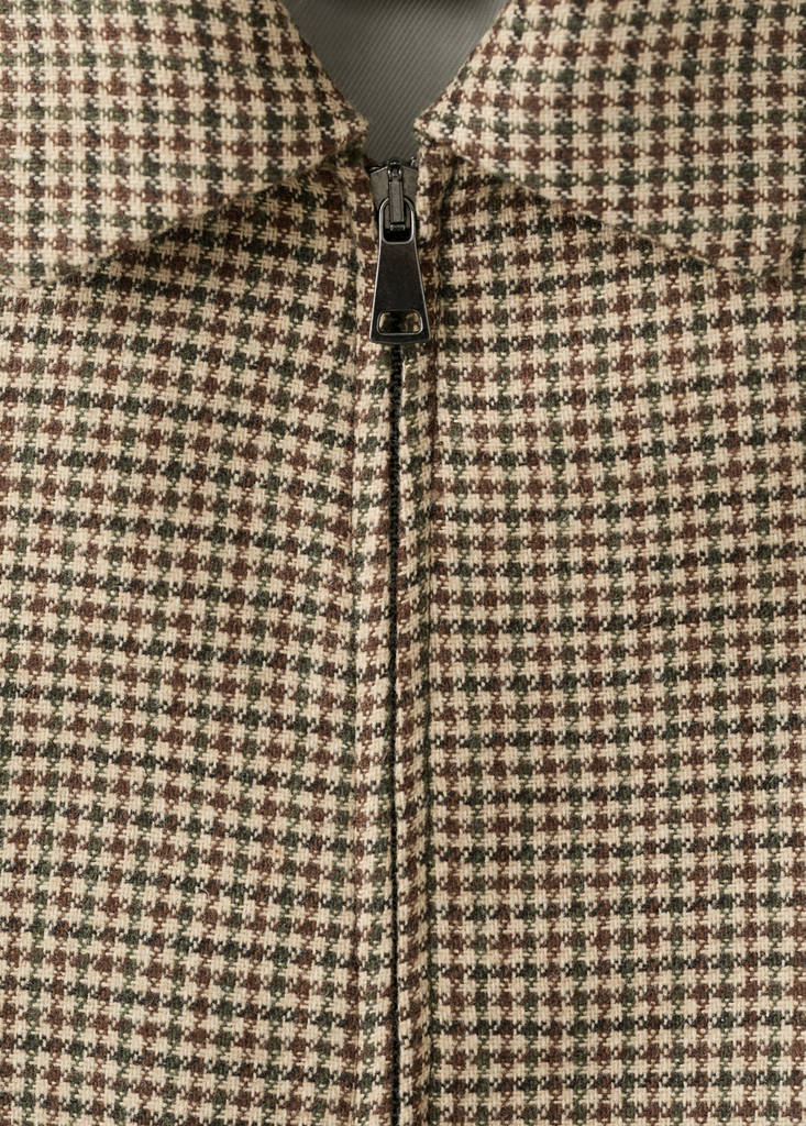Houndstooth jacket with lapels — Medium Brown