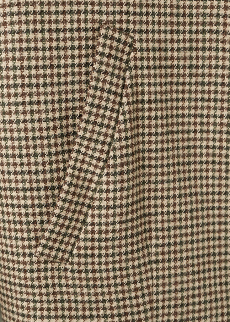 Houndstooth jacket with lapels — Medium Brown