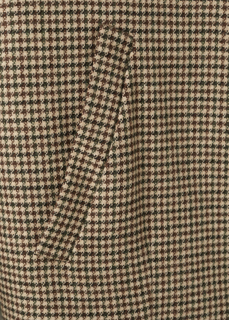 Houndstooth jacket with lapels — Medium Brown