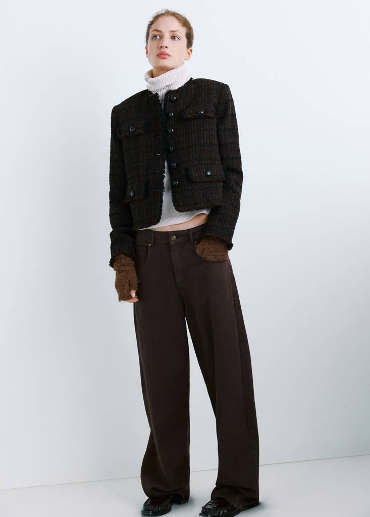 Pocket tweed jacket — Chocolate