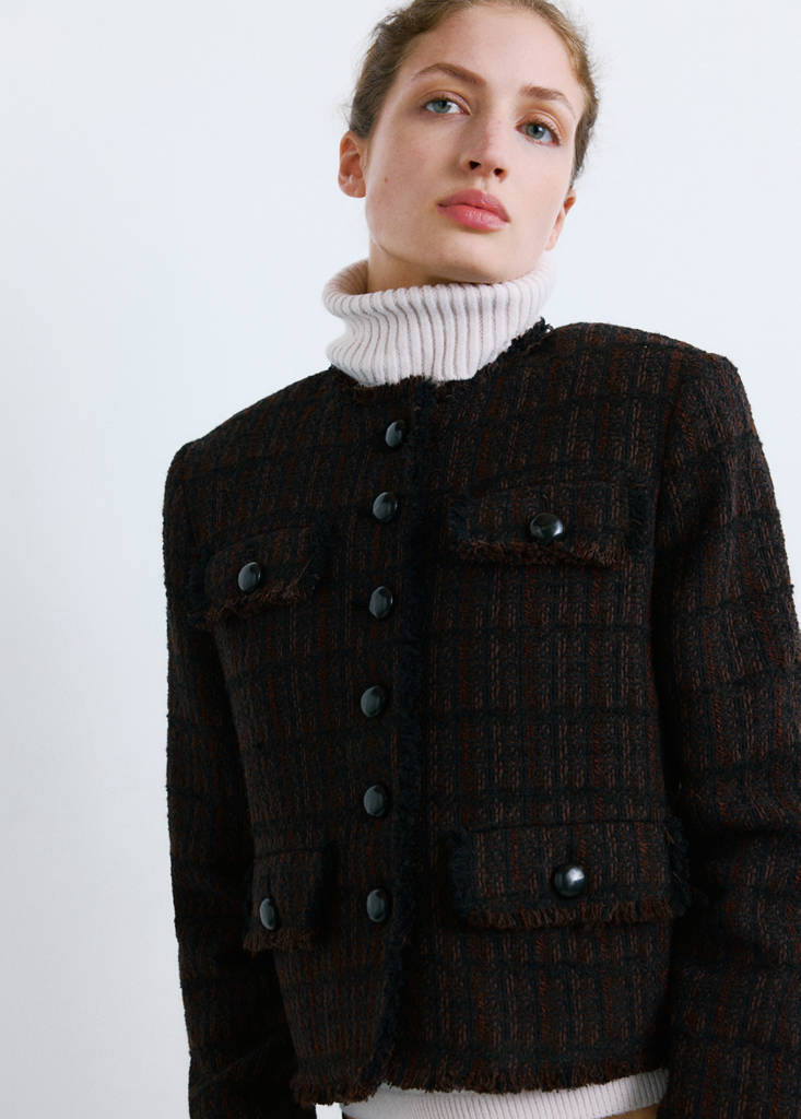 Pocket tweed jacket — Chocolate