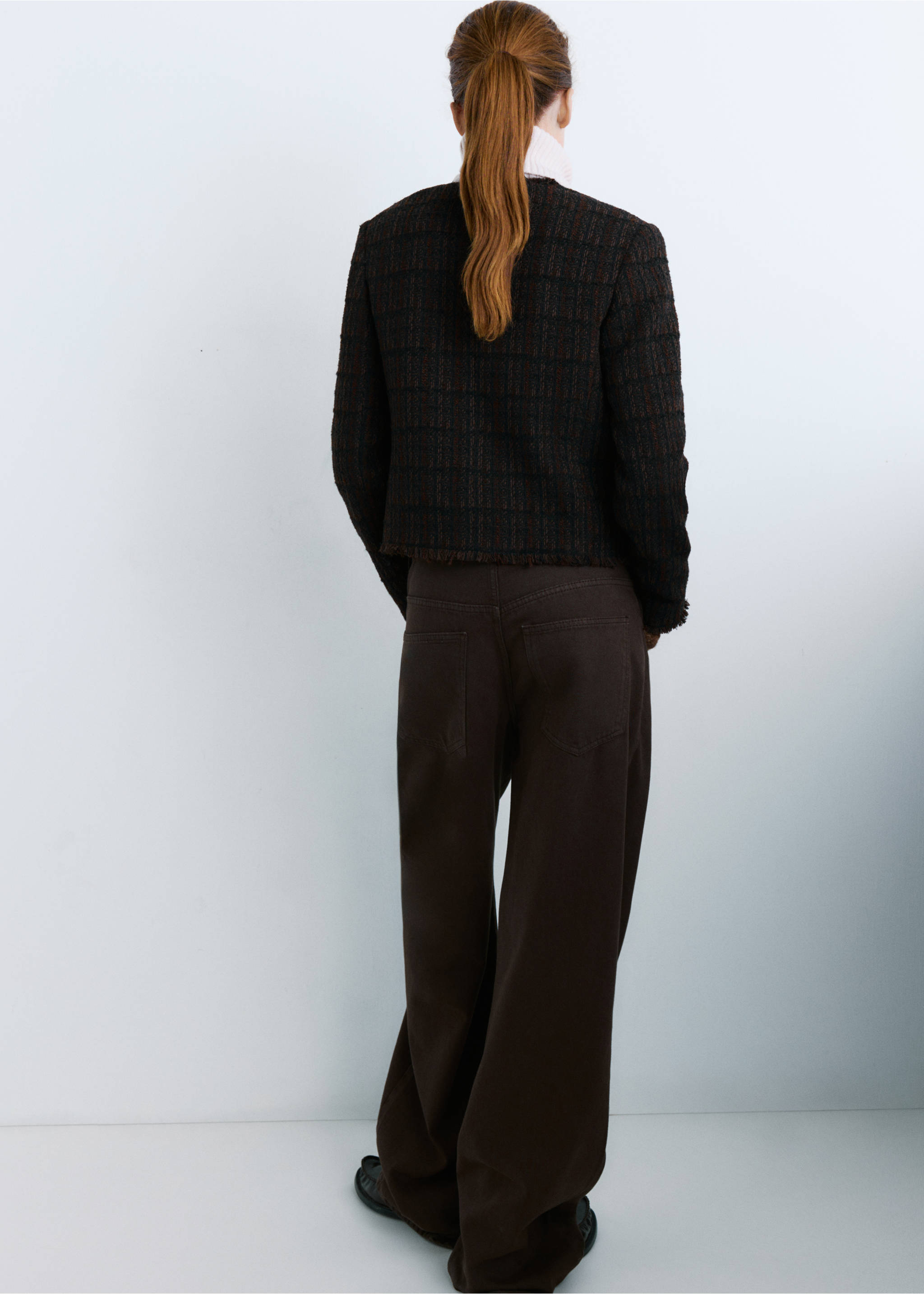 Chaqueta tweed bolsillos - Reverso del artículo, Chocolate. Ref: 27021325-00.