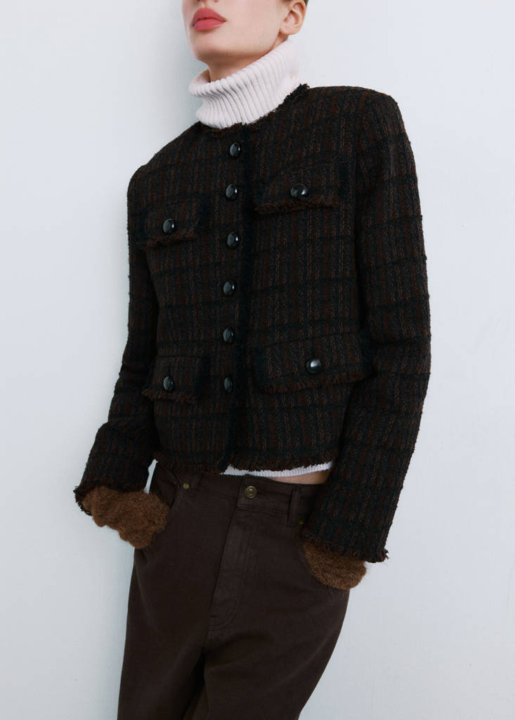 Pocket tweed jacket — Chocolate
