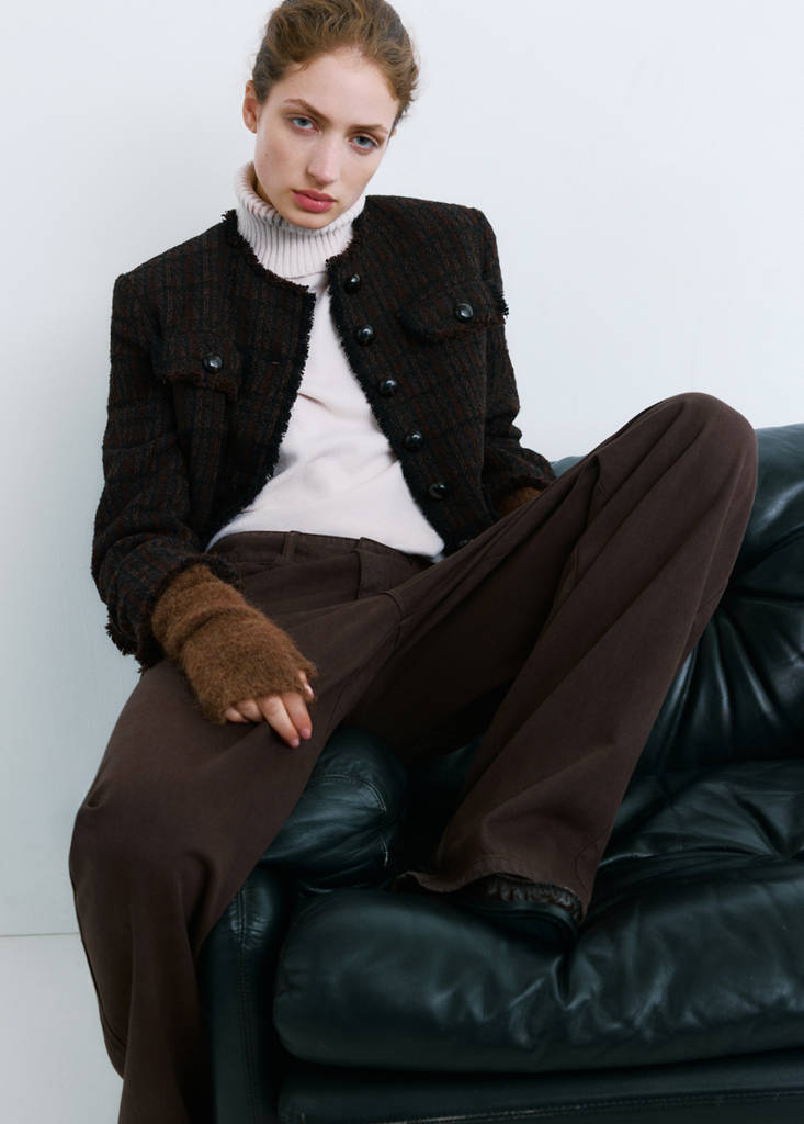Pocket tweed jacket — Chocolate