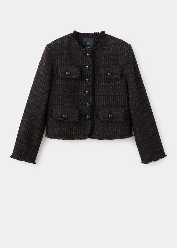 Pocket tweed jacket — Chocolate