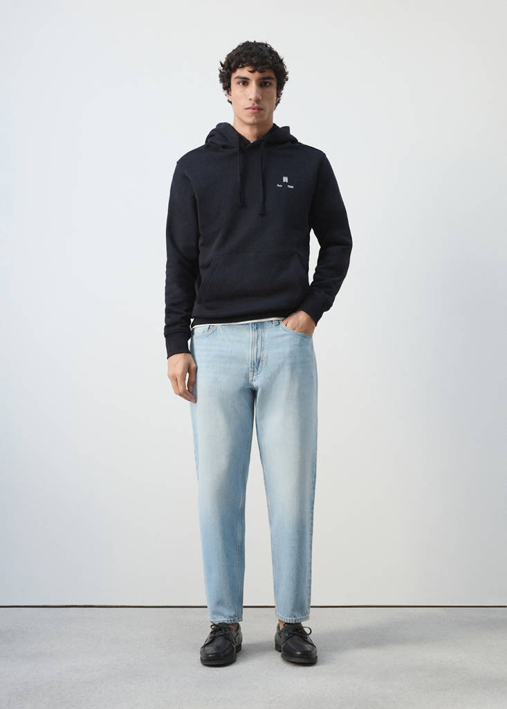 Graphic hooded sweatshirt — Navy