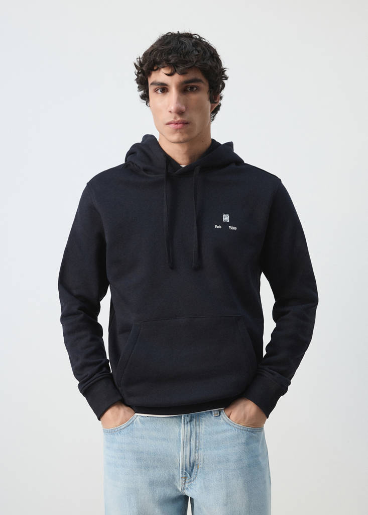 Graphic hooded sweatshirt — Navy