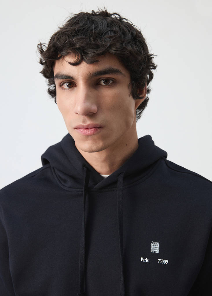 Graphic hooded sweatshirt — Navy