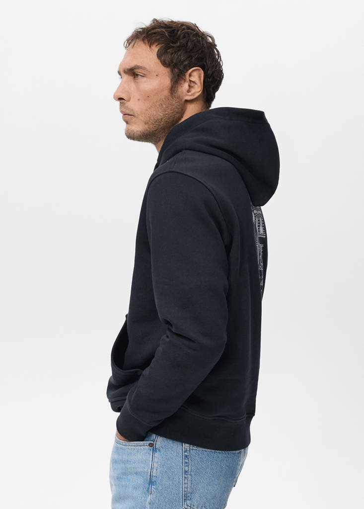 Graphic hooded sweatshirt — Navy