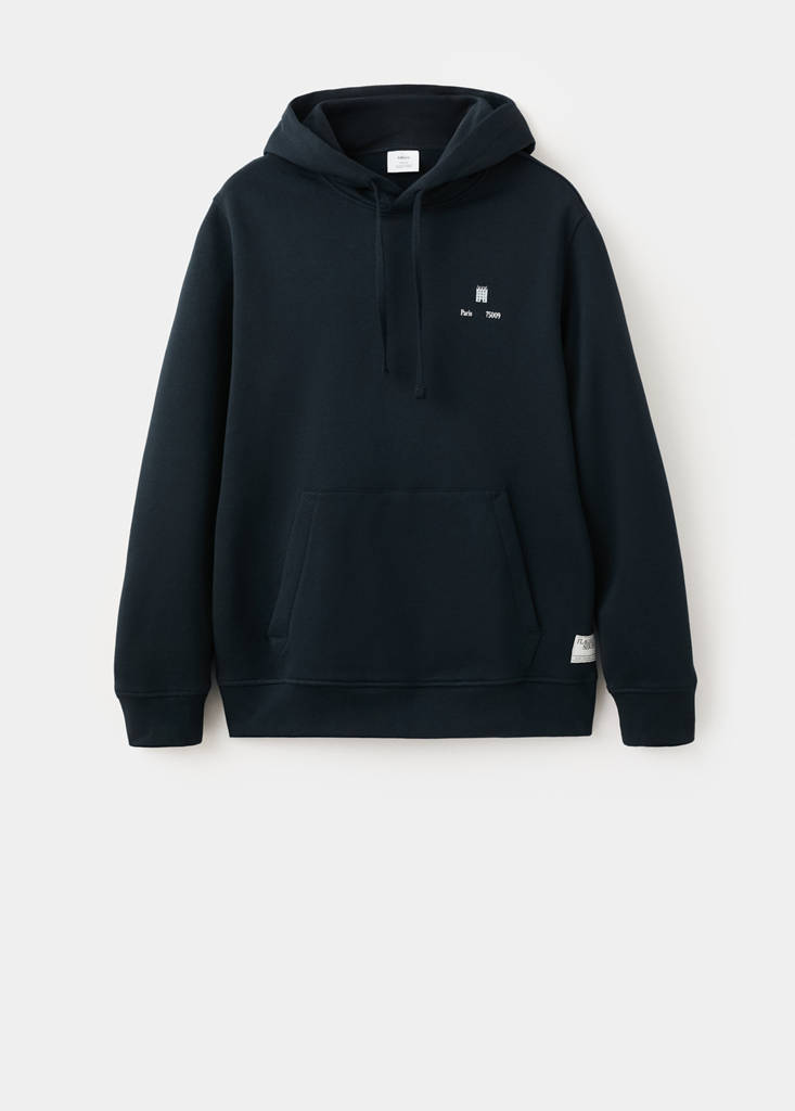 Graphic hooded sweatshirt — Navy