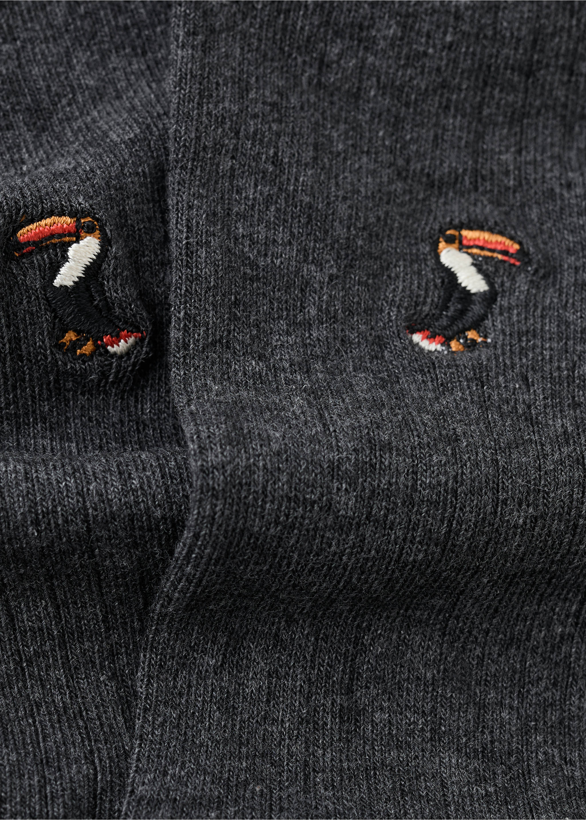 Embroidered cotton socks - Details of the article 0, Grey. Ref: 27021329-00.