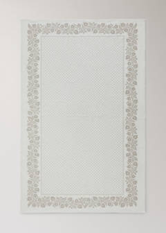 100% cotton jacquard tablecloth for 2 to 4 people — White 4