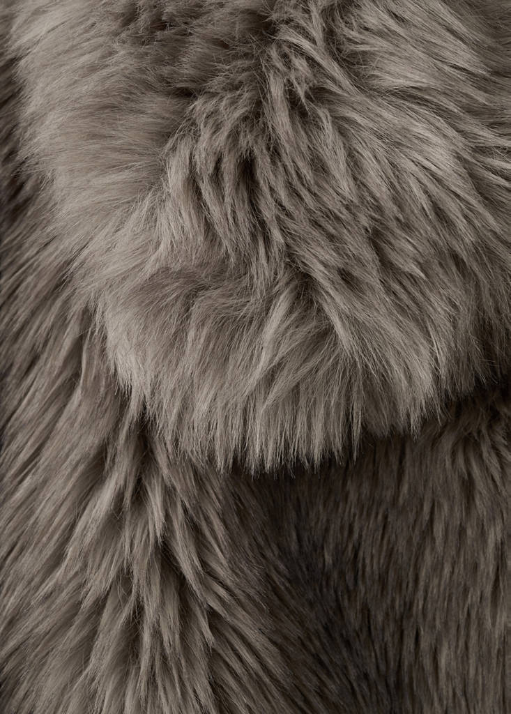 Faux-fur jacket with lapels — Grey