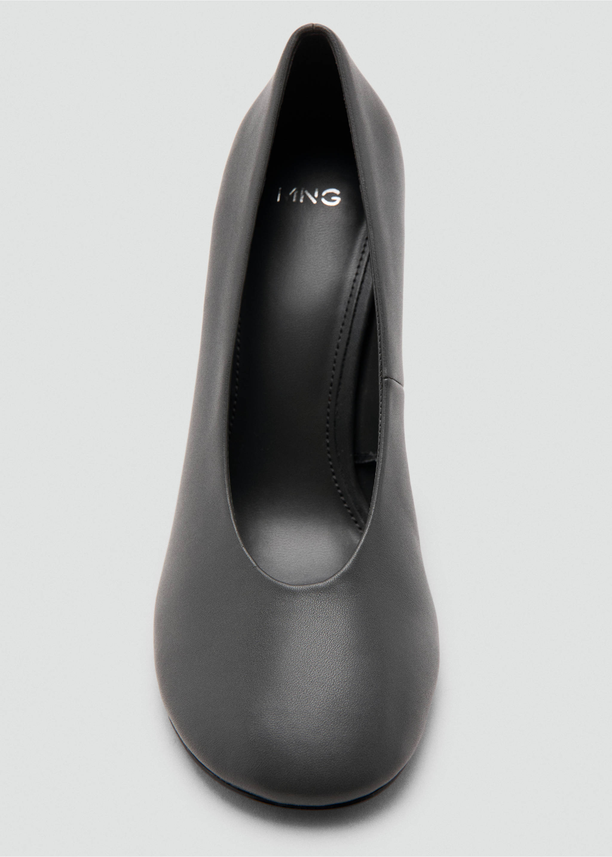 Round-toe leather high-heeled shoes - Details of the article 3, Grey. Ref: 27021347-00.