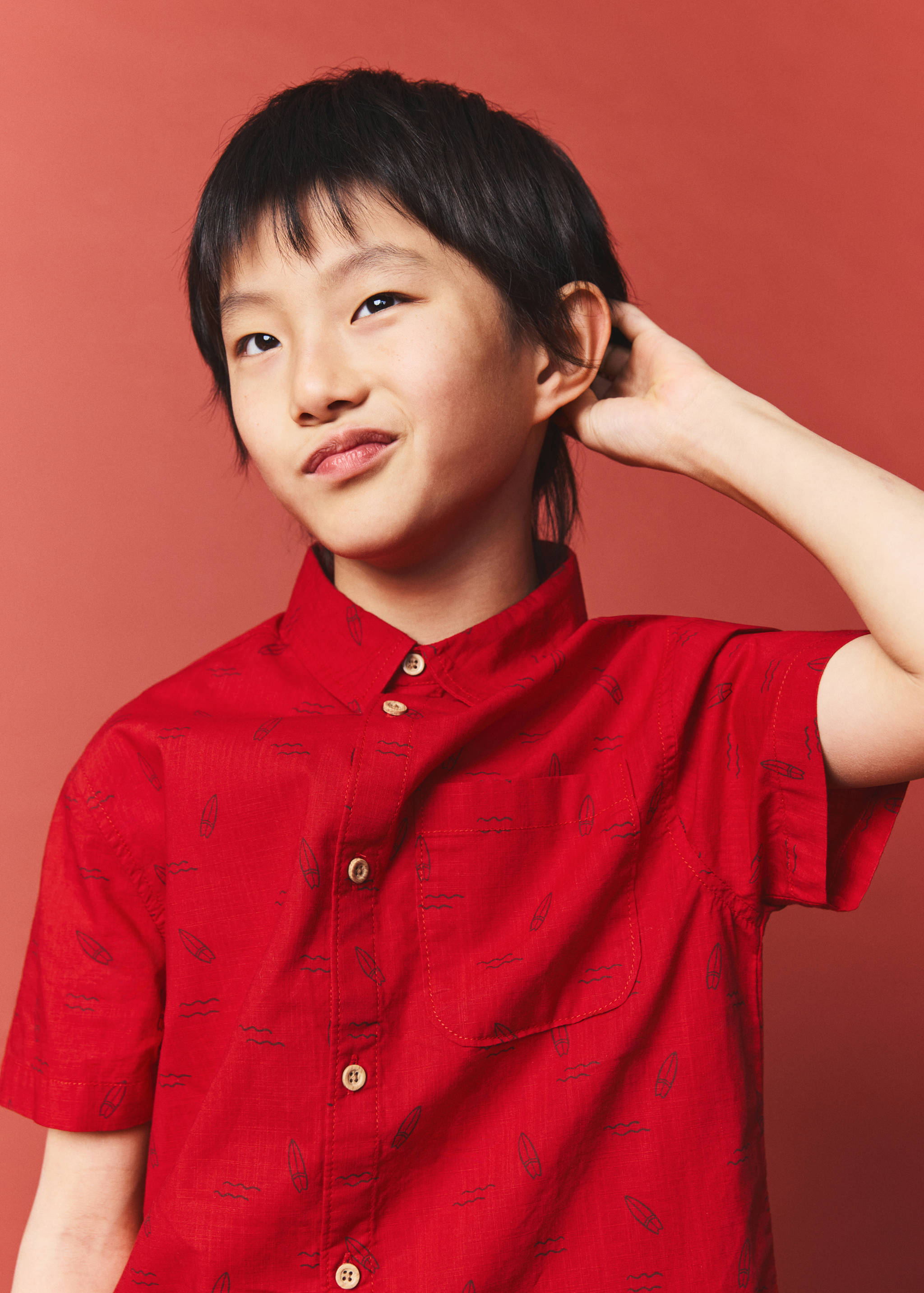 Printed short-sleeved shirt - Medium plane