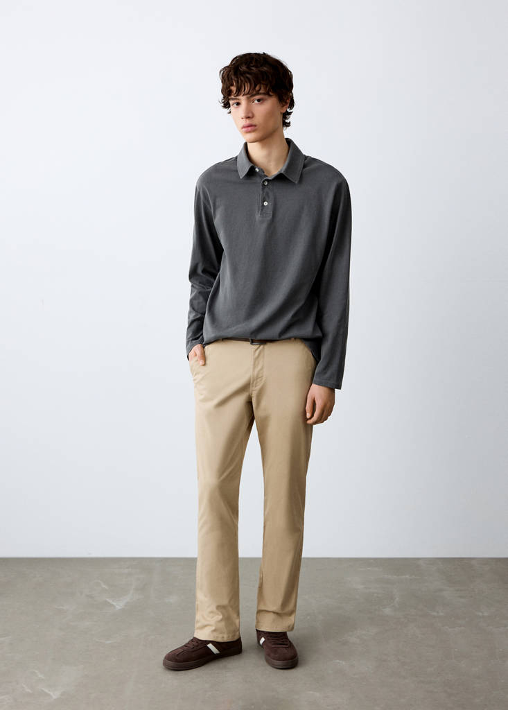 Plain chino trousers — Beige