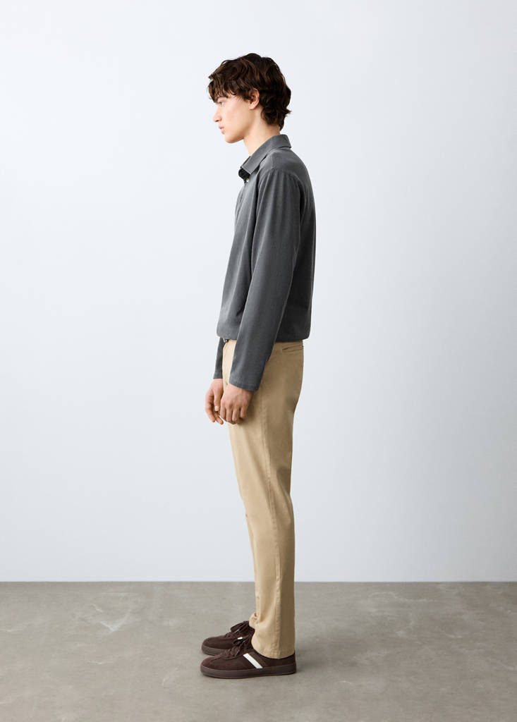 Plain chino trousers — Beige