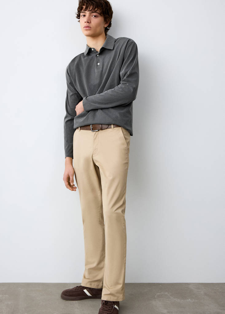 Plain chino trousers — Beige