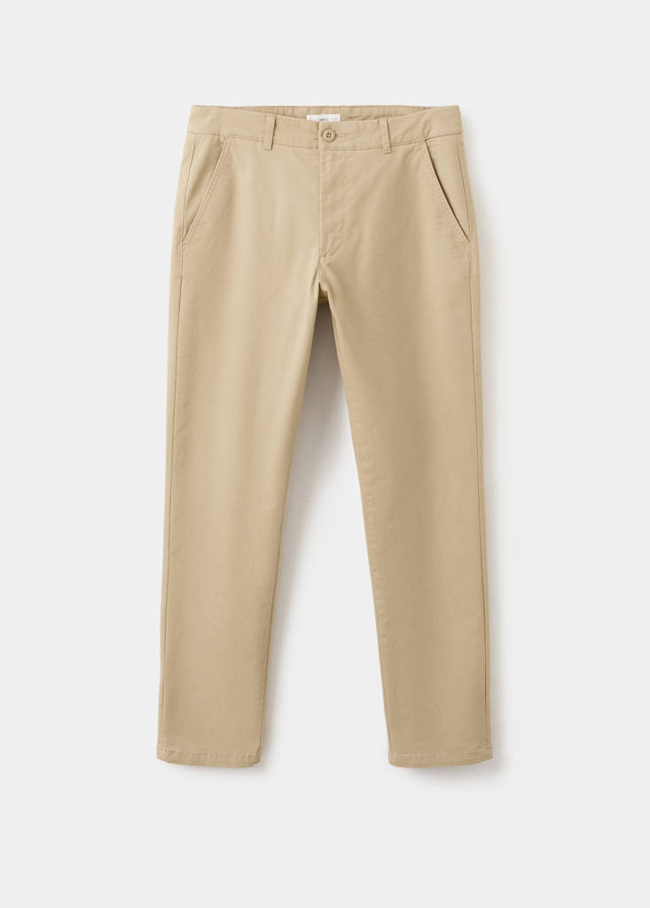 Plain chino trousers — Beige