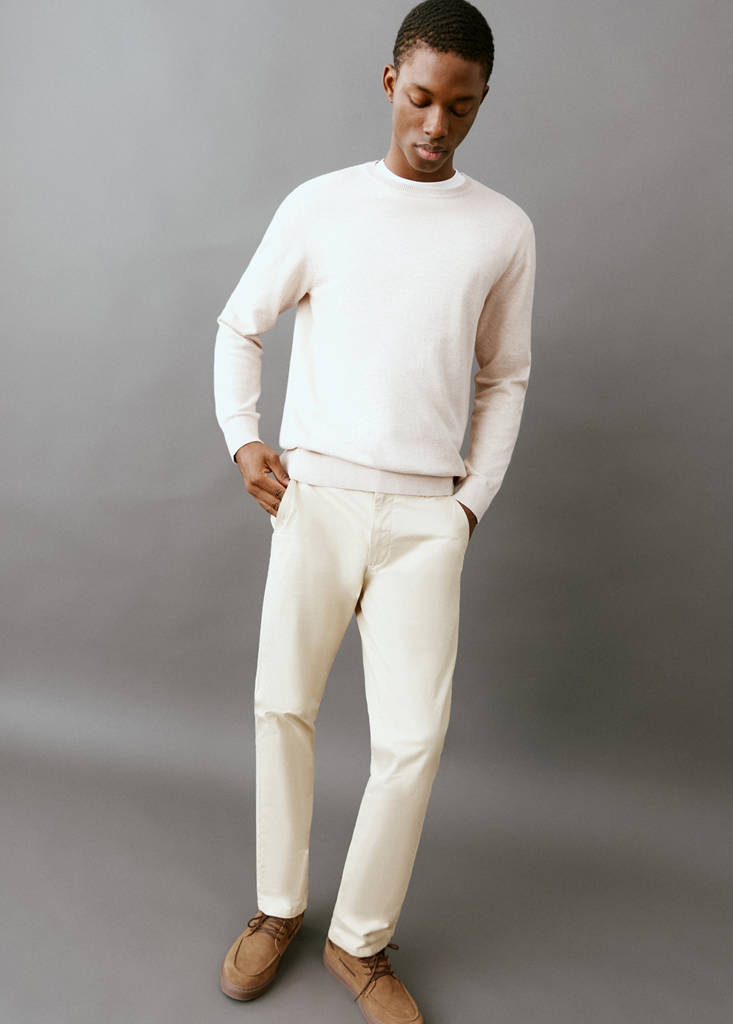Plain chino trousers — Ice Grey
