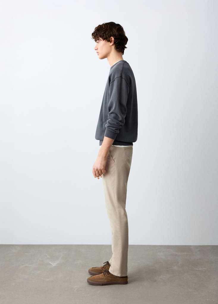 Plain chino trousers — Ice Grey