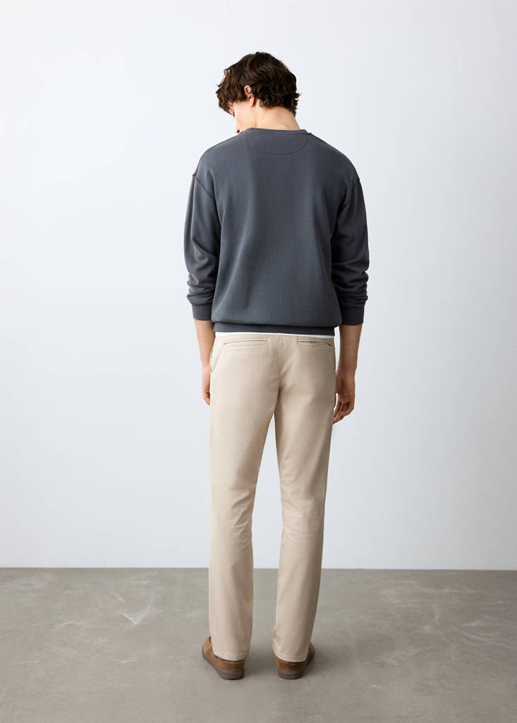 Plain chino trousers — Ice Grey