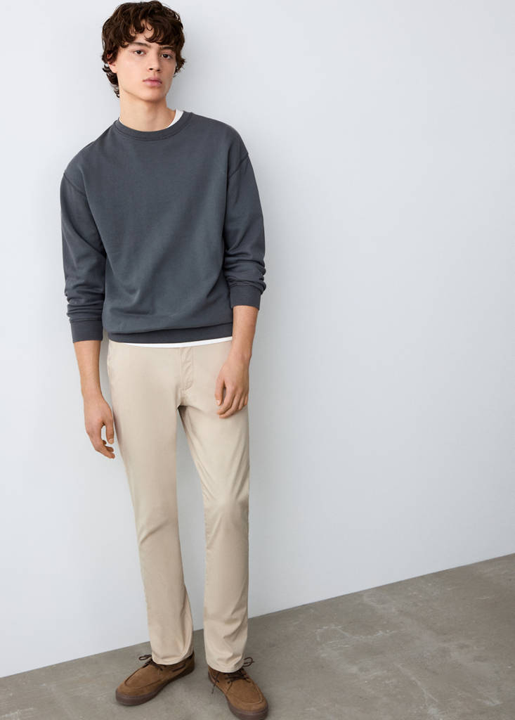 Plain chino trousers — Ice Grey