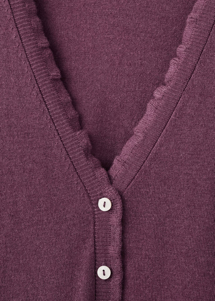 Ruffle  knit cardigan — Purple