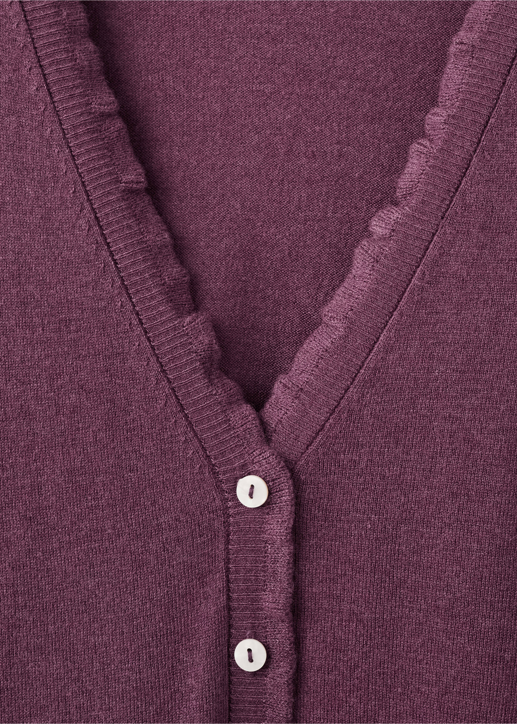 Вязаный кардиган с воланами - Деталь изделия 8, Пурпурный. Ref: 27021515-00.