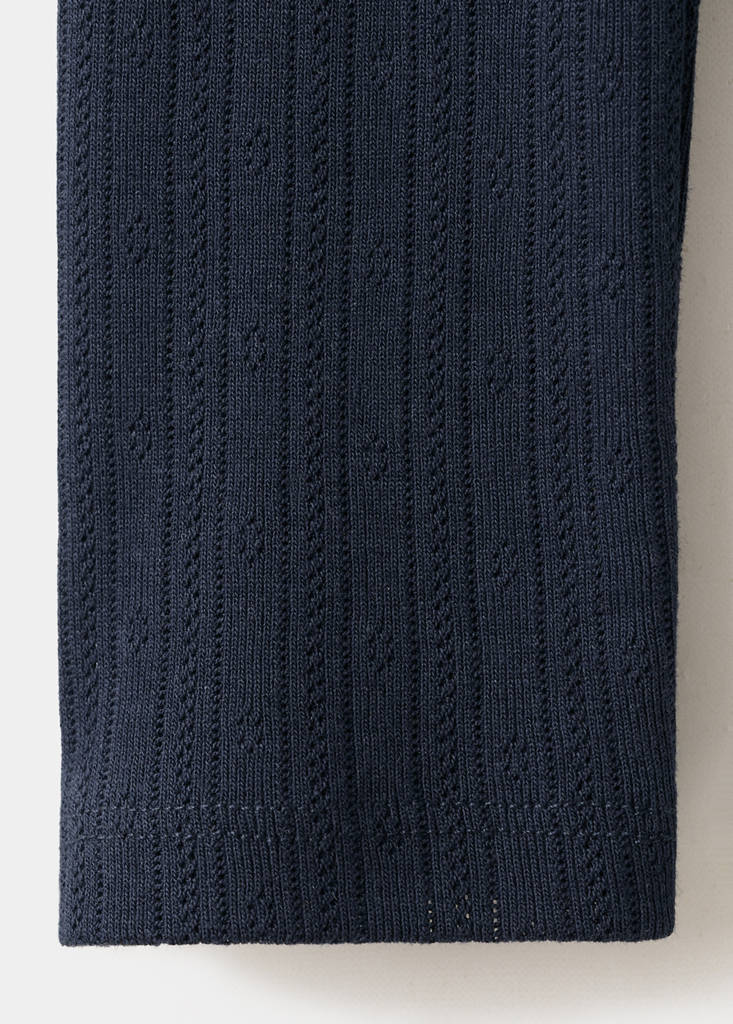 Lace boat-neck t-shirt — Navy