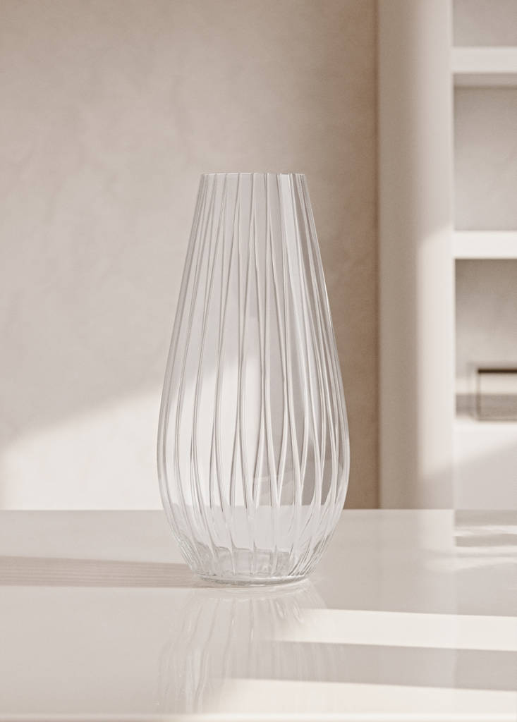 Tall glass vase — Ice Grey