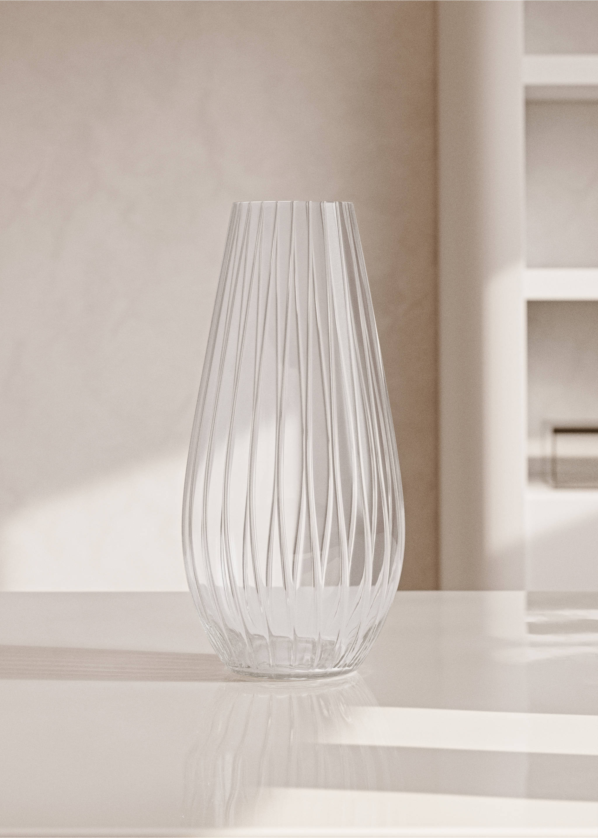 Tall glass vase - General plane, Ice Grey. Ref: 27021521-00.