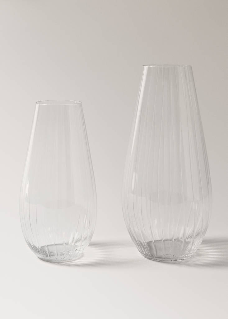 Tall glass vase — Ice Grey