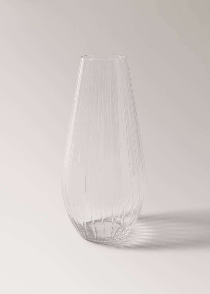 Tall glass vase — Ice Grey