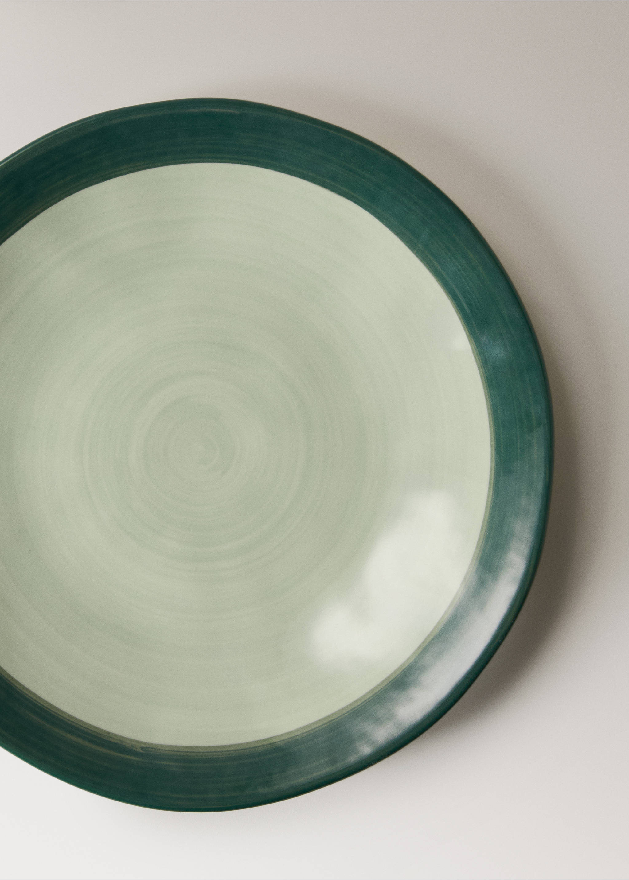 Dessertteller aus Steingut Spin Wash - Detail des Artikels 1, Waldgrün. Ref: 27021525-00.