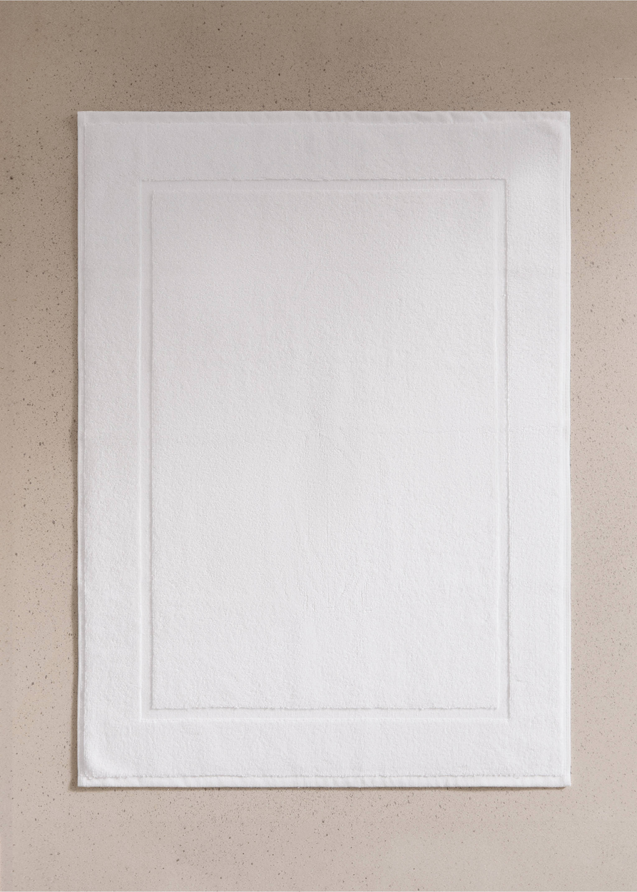 100% cotton anti-slip bath mat - General plane, White. Ref: 27021536-00.