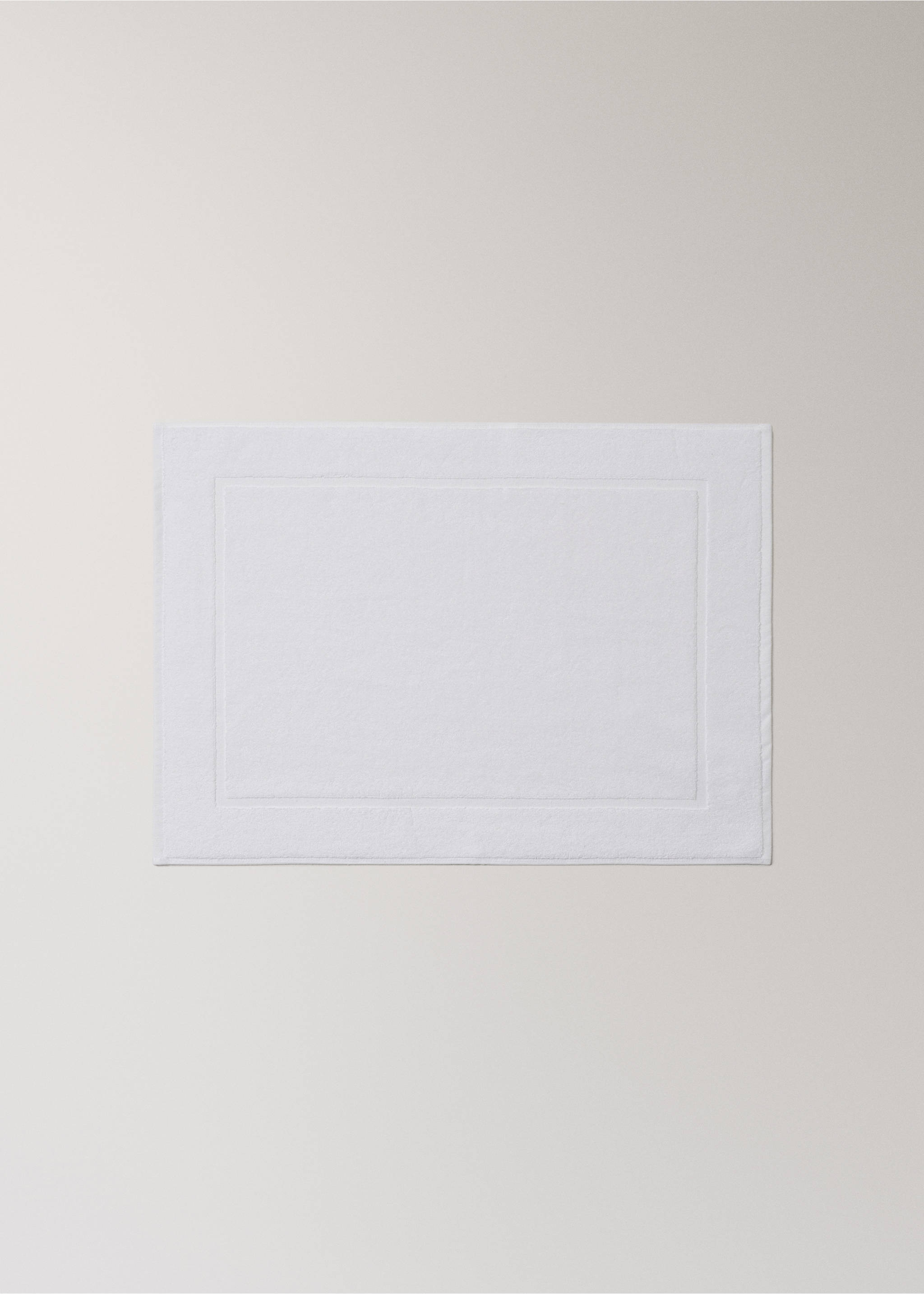 100% cotton anti-slip bath mat - Article without model, White. Ref: 27021536-00.