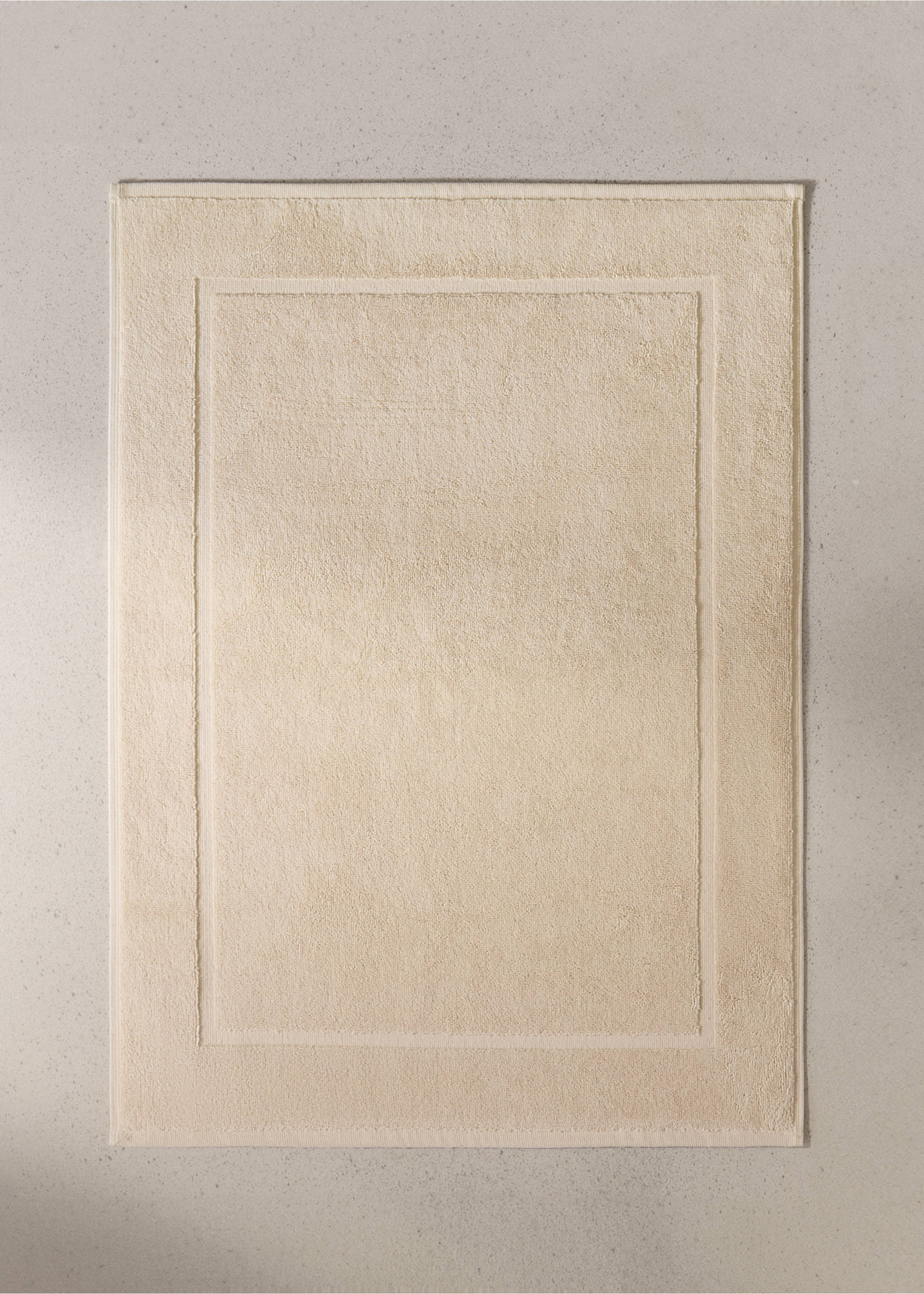 100% cotton anti-slip bath mat - General plane, Sand. Ref: 27021536-00.